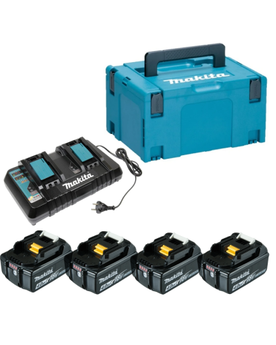 Makita 197503-4 | Набор аккумуляторов LXT (BL1840Bx4, DC18RD, Makpac3)