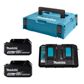 Набор аккумуляторов LXT Makita BL1850Bx2, DC18RD, Makpac 197629-2