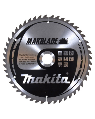 Makita B-32699 | Пильный диск Makita MAKBlade: дерево 255x30 48T B-32699