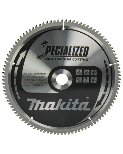 Makita B-33358 | Пиляльний диск SPECIALIZED, алюміній 305x30 мм 100T B-33358