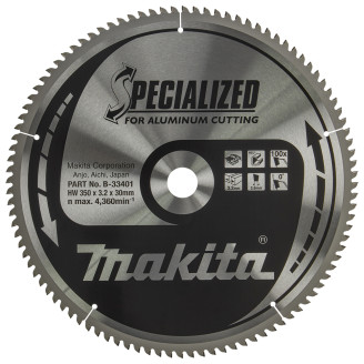 Makita B-33401 | Пильный диск Makita SPECIALIZED: алюминий, ламинат 350х30 мм 100 зубьев  B-33401
