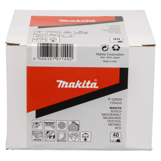 Набір шліфувального паперу  MAKITA d=125 мм K40 50 шт, P-43620
