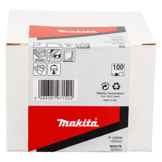 Набор шлифовальной бумаги MAKITA d=125 мм K100 50 шт, P-43658