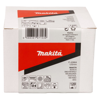 Набір шліфувального паперу  MAKITA d=125 мм K120 50 шт,  P-43664
