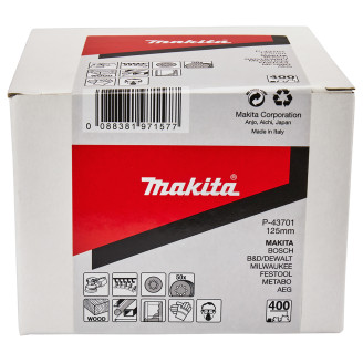 Набір шліфувального паперу MAKITA d=125 мм К400 8 отворів 50 шт P-43701