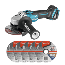 Makita SET-DGA504Z-0826 | Акумуляторна кутова шліфмашина DGA504Z + B-46931 (5 шт), SET-DGA504Z-0826