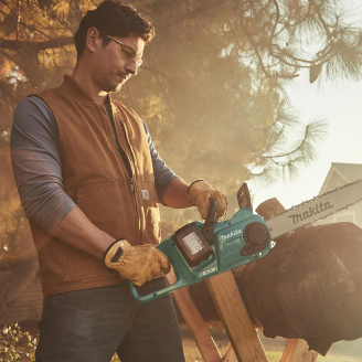 Акумуляторна ланцюгова пила Makita LXT DUC355Z + шкіряні рукавиці P-84632
