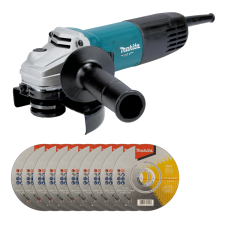 Makita SET-M9511RB-0826 | Кутова шліфмашина Makita MT M9511RB + D-75530 10 шт