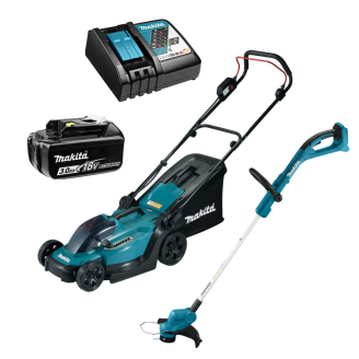 Makita SET-sad_1 | Набор аккумуляторного садового инструмента Makita: коса  DUR193RF и газонокосилка  DLM330Z