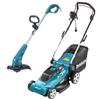 Набор сетевого садового инструмента MAKITA: газонокосилка ELM3720 и триммер UR3000
