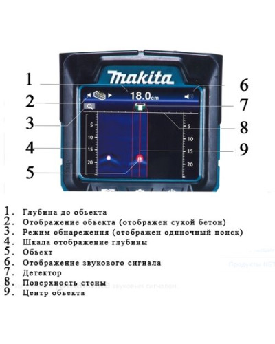 Акумуляторний детектор Makita DWD181ZJ (каркас) - фото 4 Акумуляторний детектор Makita DWD181ZJ (каркас) - фото 4