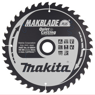 Makita B-08654 | Пильный диск Makita MAKBlade Plus по дереву 260х30мм х 40 зуб, B-08654