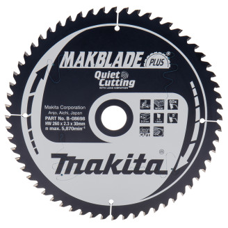 Makita B-08698 | Пиляльний диск Makita MAKBlade Plus по дереву 260x30мм x 60 зуб, B-08698