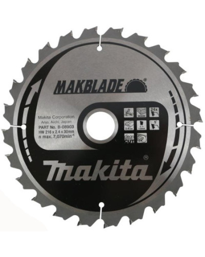 Makita B-08903 | Пильный диск Makita MAKBlade по дереву 216x30мм x 24 зуб, B-08903