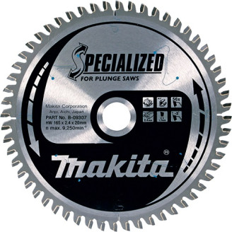 Makita B-09307 | Пиляльний диск Makita для занурювальних пилок SPECIALIZED 165x20 мм 56Т, B-09307