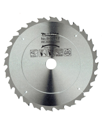 Makita B-17712 | Пиляльний диск Makita MAKBlade Plus по дереву 260x30мм x 24 зуб, B-17712