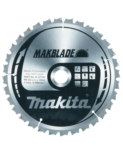 Makita B-32720 | Диск пильний по деревині MAKBlade 255x30 32T Makita, B-32720