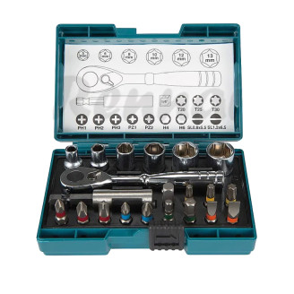 Makita B-54081 | Набір біт та головок з трещіткою 21шт. Makita B-54081