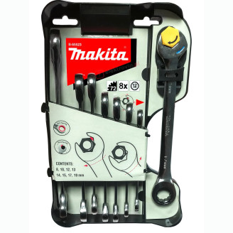 Makita B-65523 | Набір ключів із тріскачкою 8 шт. (8,10,12,13,14,15,17,19 мм) Makita B-65523