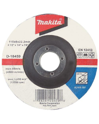 Makita D-18471 | Шліфувальний диск по металу Makita 24R 180х22.23х6 мм, D-18471
