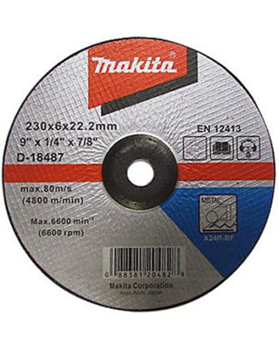Makita D-18487 | Шліфувальний диск по металу Makita 24R 230х22.23х6 мм, D-18487