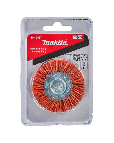 Нейлоновая коническая щетка для грубой очистки Makita 63х6мм, D-45587  - фото 3