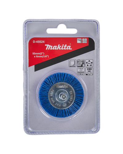 Нейлонова конічна щітка Makita для кінцевої обробки 50х6мм, D-45624  - фото 2
