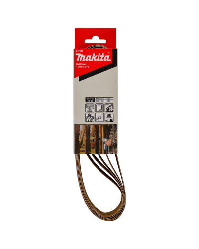Makita D-67088 | Набор шлифовальных лент 30х533 мм К80 (5 шт.) Makita D-67088