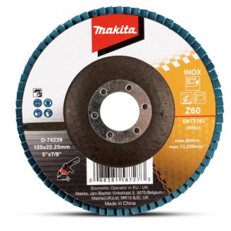 Makita D-74239 | Пелюстковий диск по нержавійці Makita K60 125х22.23 мм, D-74239