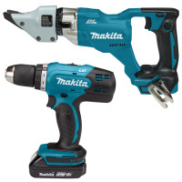 Набор аккумуляторного инструмента Makita LXT листовые ножницы DJS200Z+ дрель-шуруповерт DDF453SYX4