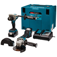 Набор инструментов Makita LXT DDF486, DGA504, BL1850Bx2, DC18RC, Makpac