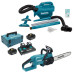 Набор Makita аккумуляторная пила DUC357Z+аккумуляторный пылесос DCL184Z+набор аккумуляторов 197626-8