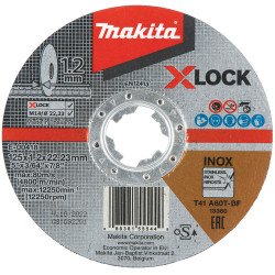 Відрізний диск з нержавіючої сталі плоский MAKITA X-LOCK 125х22.23х1.2 мм, E-00418 