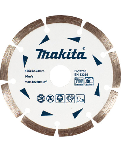 Makita D-52766 | Алмазний диск по бетону та мармуру сегмент Makita 125х22.23х1.8 мм, D-52766