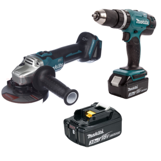 Makita 1ОР59704 | Набір Акумуляторний дриль-шурупокрут MAKITA DHP453RFX8+Акумуляторна кутова шліфмашинаDGA504Z+ Акумулятор BL1830B