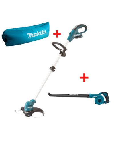 Makita SOFA-UR100UB-R | Набор аккумуляторный триммер Makita UR100DWAE, аккумуляторная воздуходувка UB101DZ, надувной ламзак