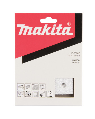 Набір білого шліфувального паперу 114х102 мм К40 6 отворів (10 шт.) Makita P-35807  - фото 4