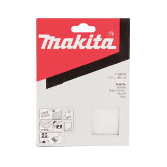 Набір білого шліфувального паперу 114х140 мм К80 (10 шт.) Makita P-36538
