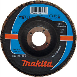 Лепестковый шлифовальный диск для стали корунд Makita K60 125х22.23 мм, P-65187