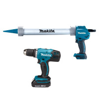 Набор аккумуляторного инструмента Makita LXT пистолет для герметика DCG180ZB и дрель-шурупокурт DDF453SYX5