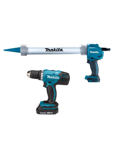 Makita SET-DCG180ZB-0824 | Набор аккумуляторного инструмента Makita LXT пистолет для герметика DCG180ZB и дрель-шурупокурт DDF453SYX5