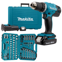 Набор аккумуляторная дрель-шуруповерт Makita LXT DDF453SYE и набор инструмента E-06616