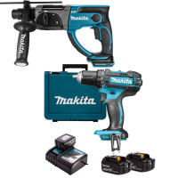 Набор инструментов Makita LXT дрель-шуруповерт DDF482RFE3 и перфоратор DHR202Z