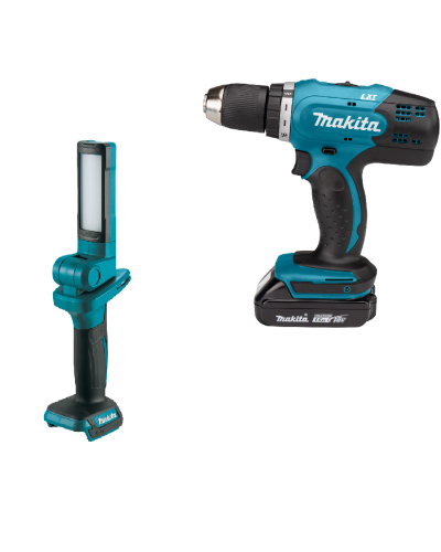 Makita SET-DML816-0624 | Набір акумуляторного інструменту Makita LXT ліхтар DML816X + дриль-шурупокрут DDF453SYX5