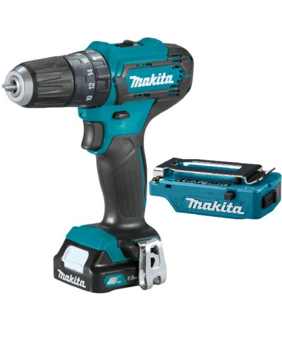 Makita SET-HP333DWYE-0923 | Набор аккумуляторной дрели-шуруповерта с ударом Makita CXT HP333DWYE + USB адаптер TD00000110, SET-HP333DWYE-0923