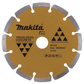 Makita B-06432 | Алмазний диск по бетону сегмент  золот. Makita.150х22.23х2 мм, B-06432