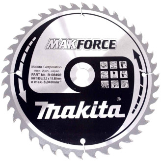 Makita B-08492 | B-08492 MAKITA Пиляльний диск MAK Force по дереву 190x15.88 мм 40 зубів