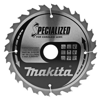 Makita B-09195 | B-09195 MAKITA Пиляльний диск по деревині для акум.пил SPECIALIZED 190x30 мм 24 зуб