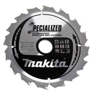 Makita B-09341 | B-09341 MAKITA Пиляльний диск для деревини з цвяхами SPECIALIZED 185x30 мм 16 зуб