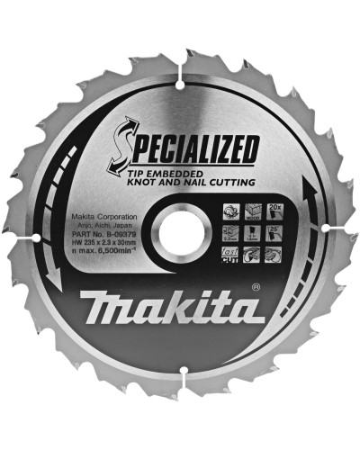Makita B-09379 | B-09379 MAKITA Пильный диск для древесины с гвоздями SPECIALIZED 235x30 мм 16 зуб